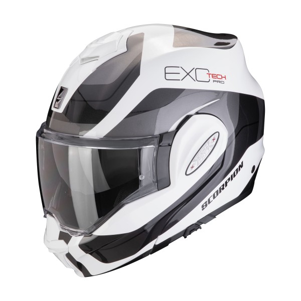 Scorpion Exo Tech Pro Commuta white silver flip-up helmet lightweight motorcycle