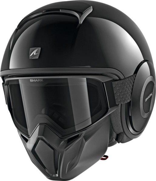 Shark Street Drak Blank black matt motorcycle helmet Jet helmet scratch-resistant double visor for spectacle wearers