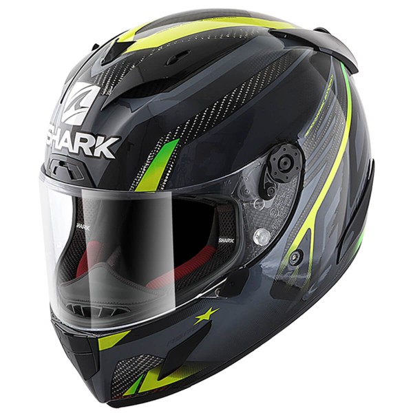 Shark Race-R Pro Carbon Aspy anthracite yellow motorcycle helmet full-face helmet racing helmet visor scratch-resistant for spectacle wearers