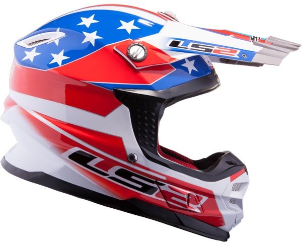 LS2 MX 456 Tuareg American Flag Motocross Helmet Size S