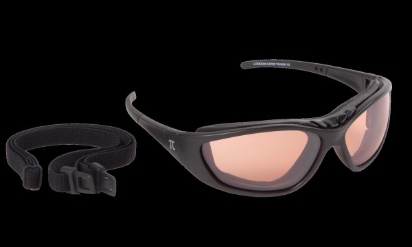 PiWear London verglasbar für Brillenträger Motorradbrille schwarz braun getönt leicht verspiegelt