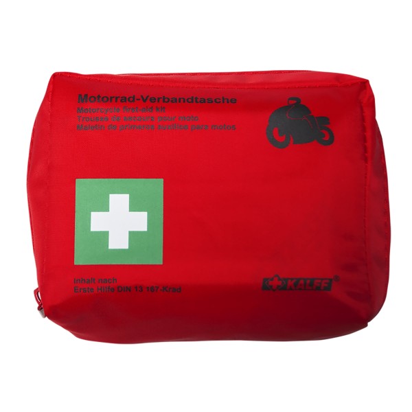 Kalff Motorradverbandtasche Rot (DIN 13167) First Aid Kit Motorrad Notfall Tasche