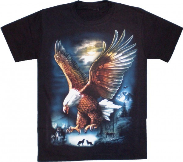 T-Shirt Kids - Landender Adler im Mondschein
