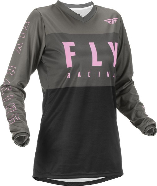 Fly MX-Jersey Damen F-16 grau-schwarz-rosa