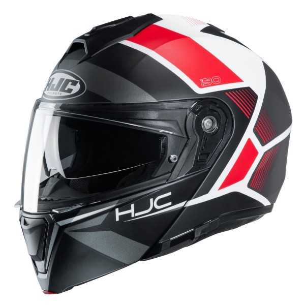 HJC i90 Helmet Black White Red Matte (MC1SF)