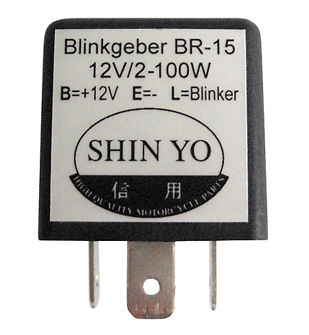 SHINYO Blinkrelais SY-02, 3-pole, 12 VDC, 1-100 Watts