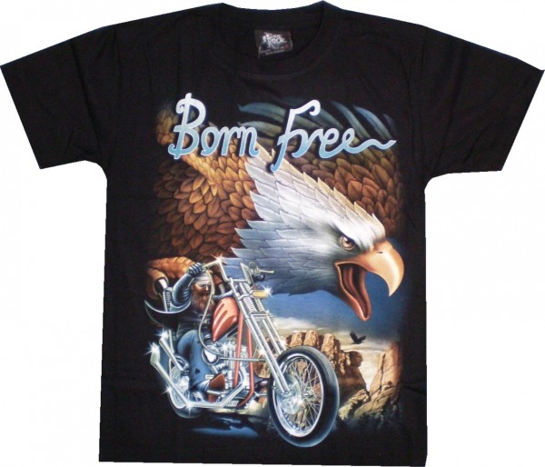 T-Shirt Erwachsene - Born Free Adler mit Biker