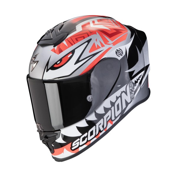 Scorpion motorcycle helmet Exo R1 Evo Air Alessandro Zaccone silver black red