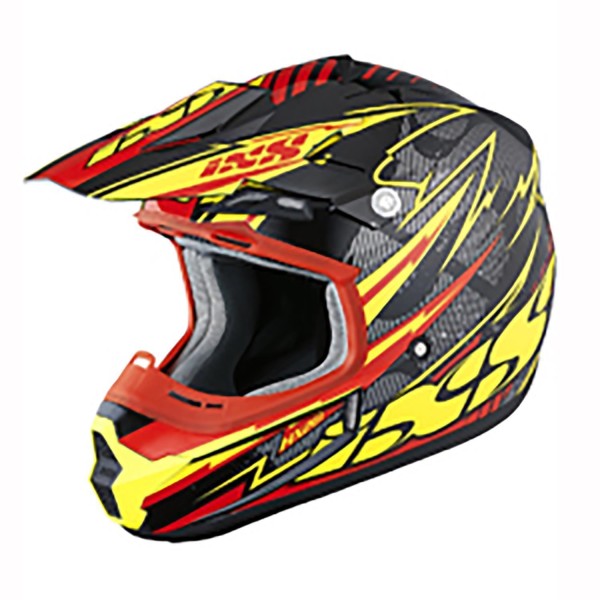 IXS Cross Helmet HX261 Thunder black red yellow