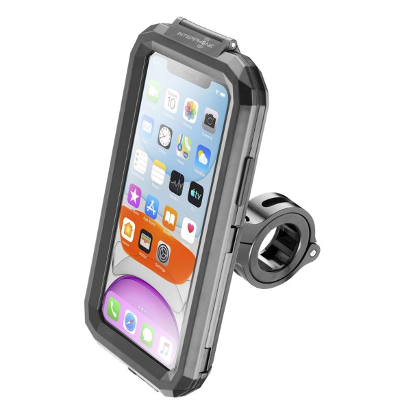 Interphone iCase iPhone XR, 11 Handyhalterung Motorrad, Roller, Scooter mit Rundrohrlenker 12-30 mm