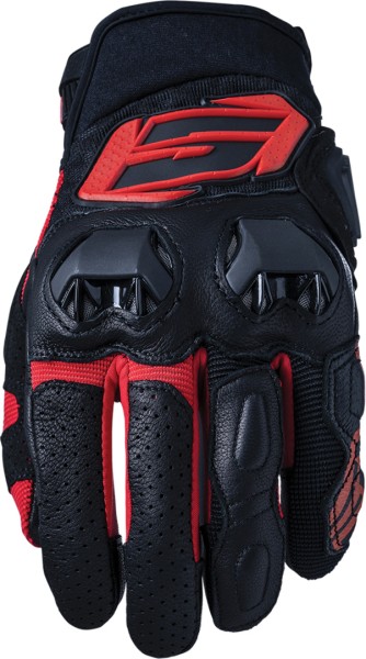Five gloves SF3 black-red, motorcycle gloves, racing gloves, racing, racing, protectors, touch, leather, sports glove, SF3, black red