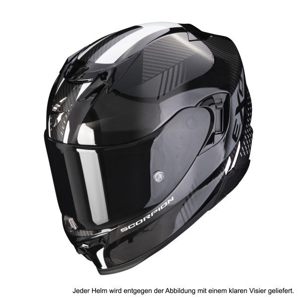 Scorpion Exo-520 Evo Air Laten schwarz-weiß Motorradhelm Sonnenvisier Pinlock Bluetooth vorbereitet