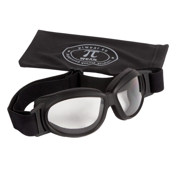 PiWear Black Hills kleine über Helm Retro Brille schwarz klar