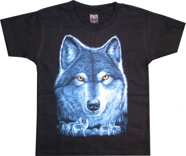T-Shirt Kids - blauer Wolf