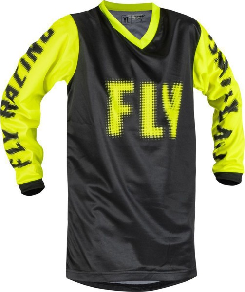 Fly Kids F-16 MX-Jersey Black-Neon Yellow (Hi-Vis)