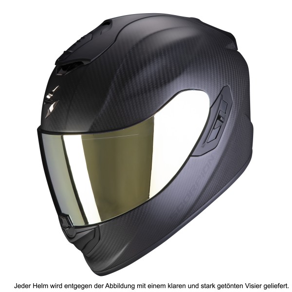 Scorpion Motorradhelm Exo 1400 Evo Carbon Air solid schwarz matt Vollvisier