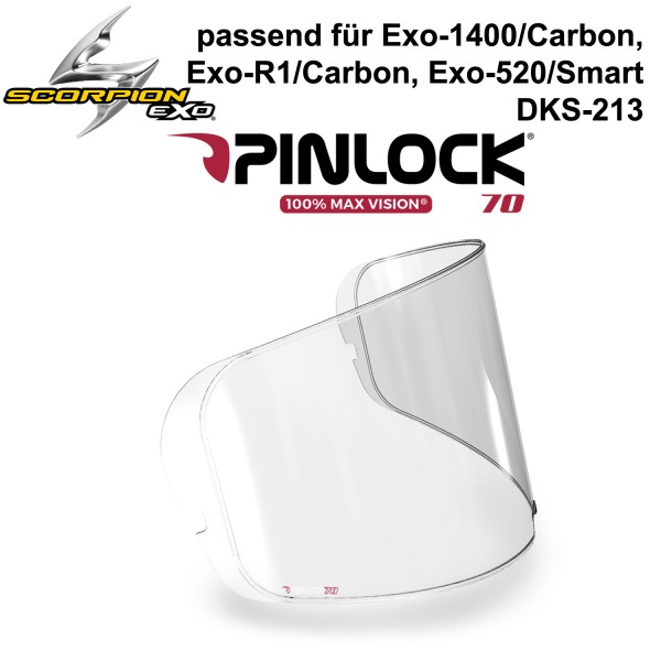 Scorpion Exo Pinlock DKS213 Clear Maxvision 70 (Exo-1400/-Carbon/-Evo, R1/-Carbon/-Evo, 520/-Smart/-Evo)