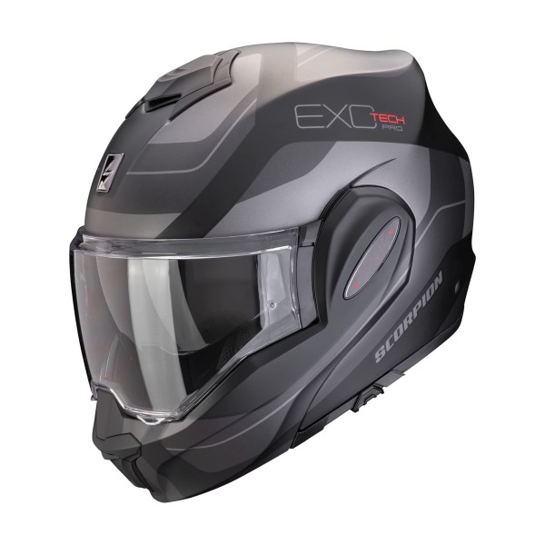 Scorpion Exo Tech Evo Pro Commuta matt schwarz silber Überklapphelm leicht Motorrad