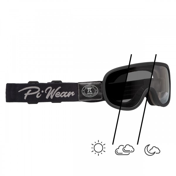 PiWear Arizona schwarz 24DCL | Motorradbrille selbsttönend