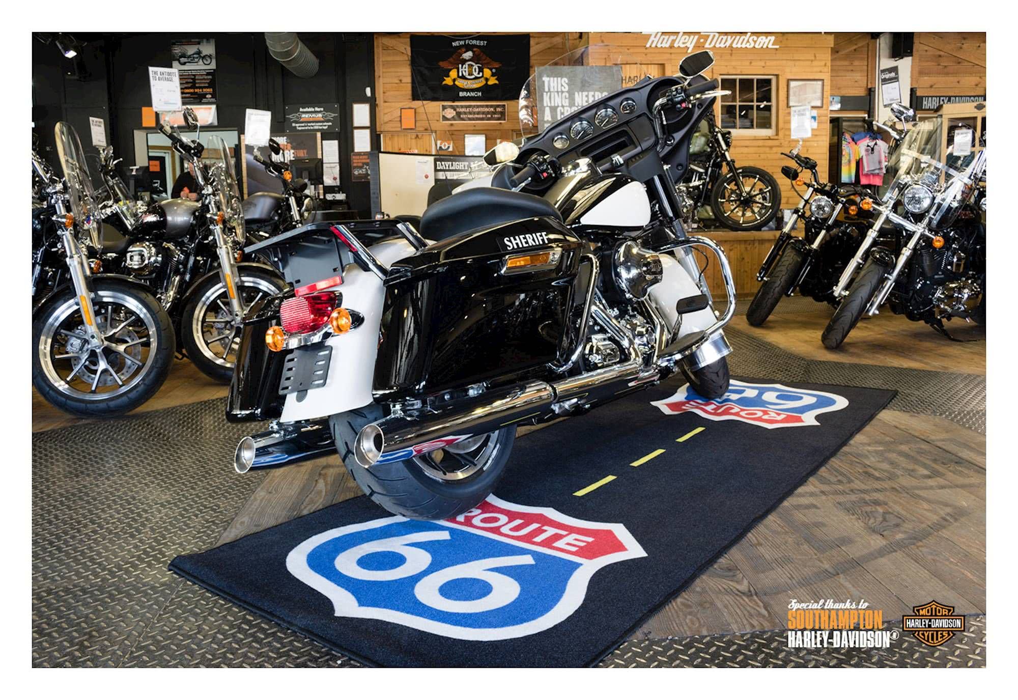 BikeTek Motorrad Fußmatte USA ROUTE 66 Teppich Tür-Schmutz-Matte Fussabtreter 